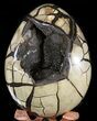 Septarian Dragon Egg Geode - Black Crystals #47478-1